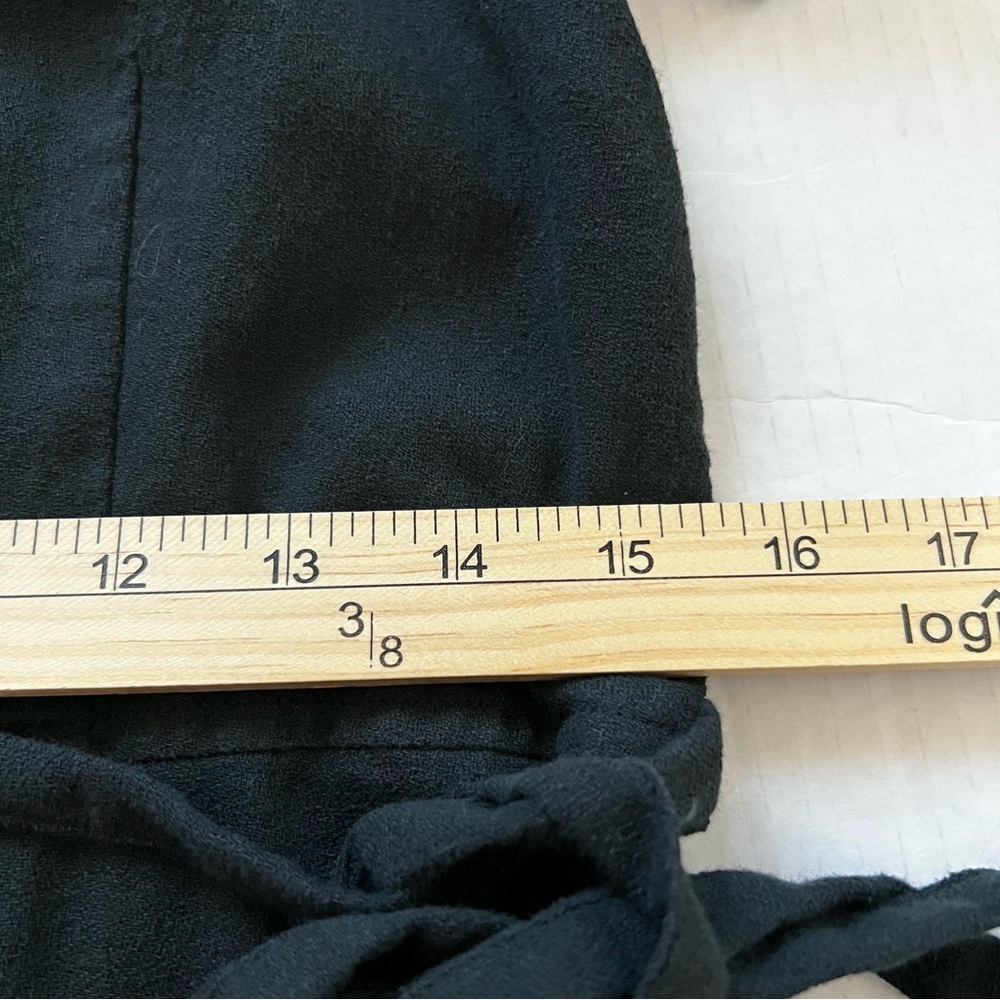 NWT Pact Cafe Crepe Faux Wrap Midi Dress Black Organic Cotton Minimalist S - Picture 15 of 16
